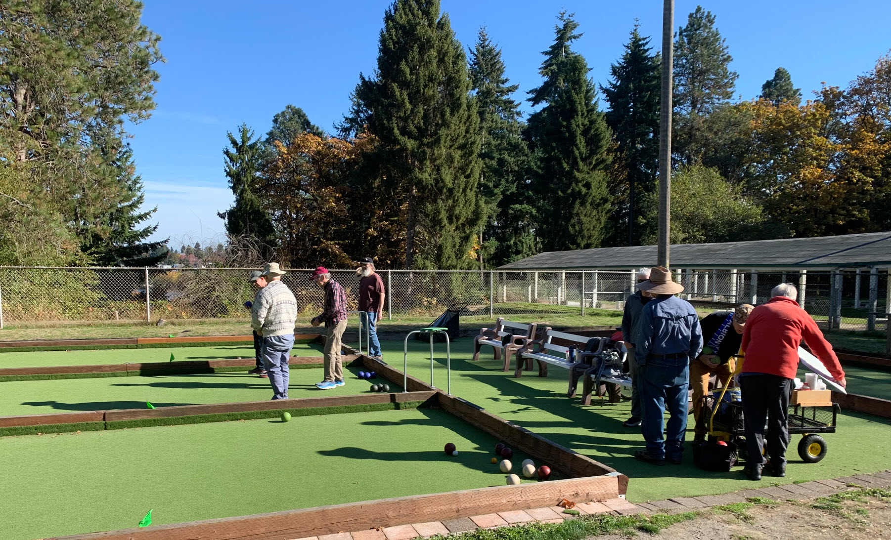 senior men playing bocce
