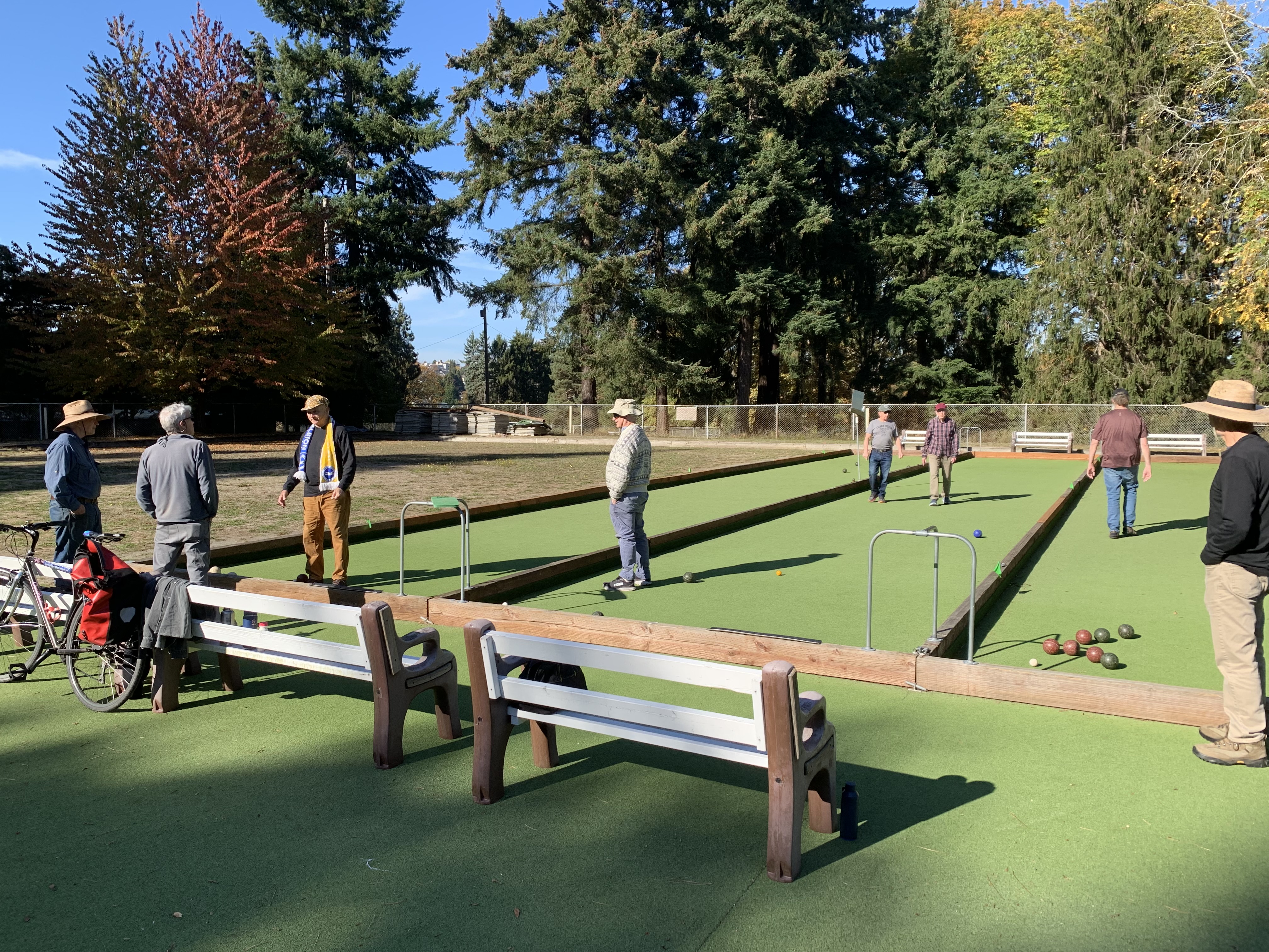 senior men playing bocce