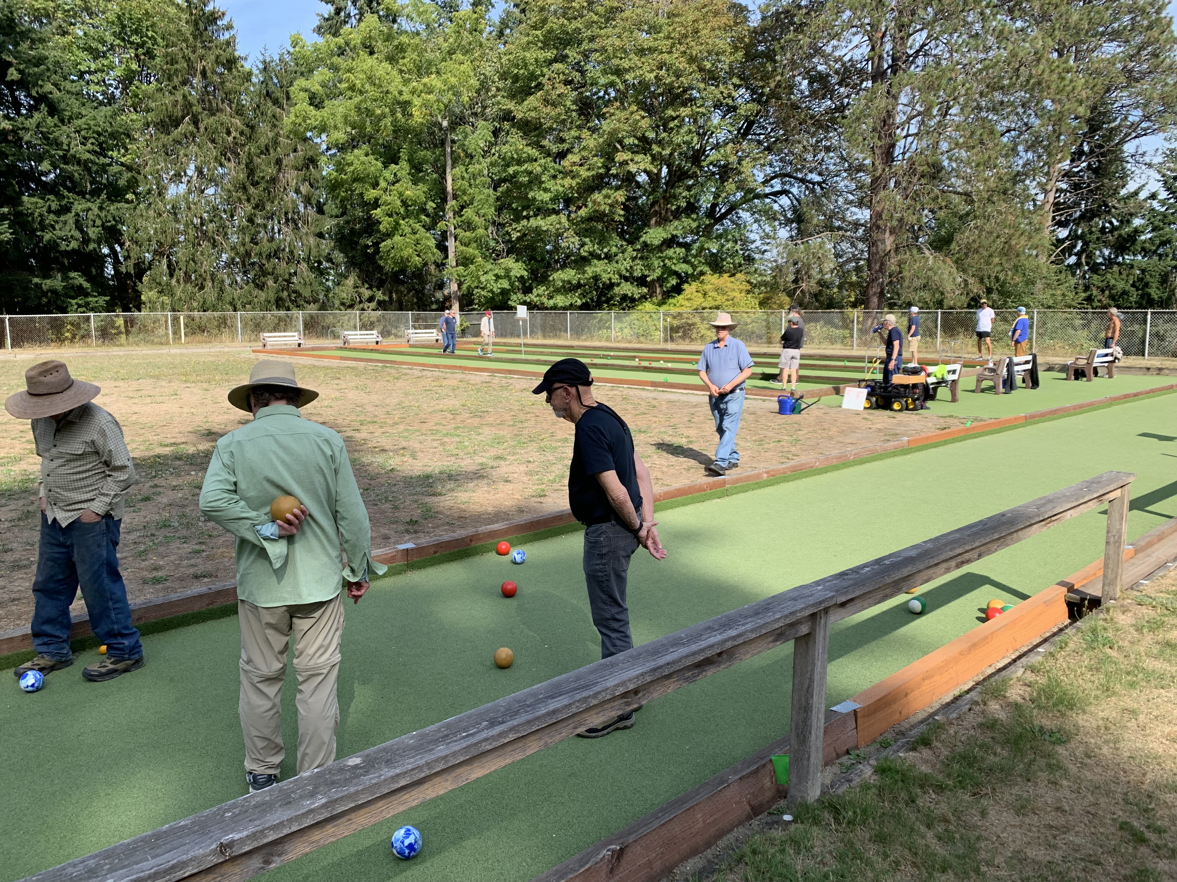 men playing bocce
