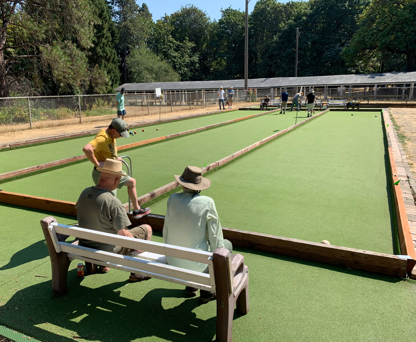 men playing bocce ball