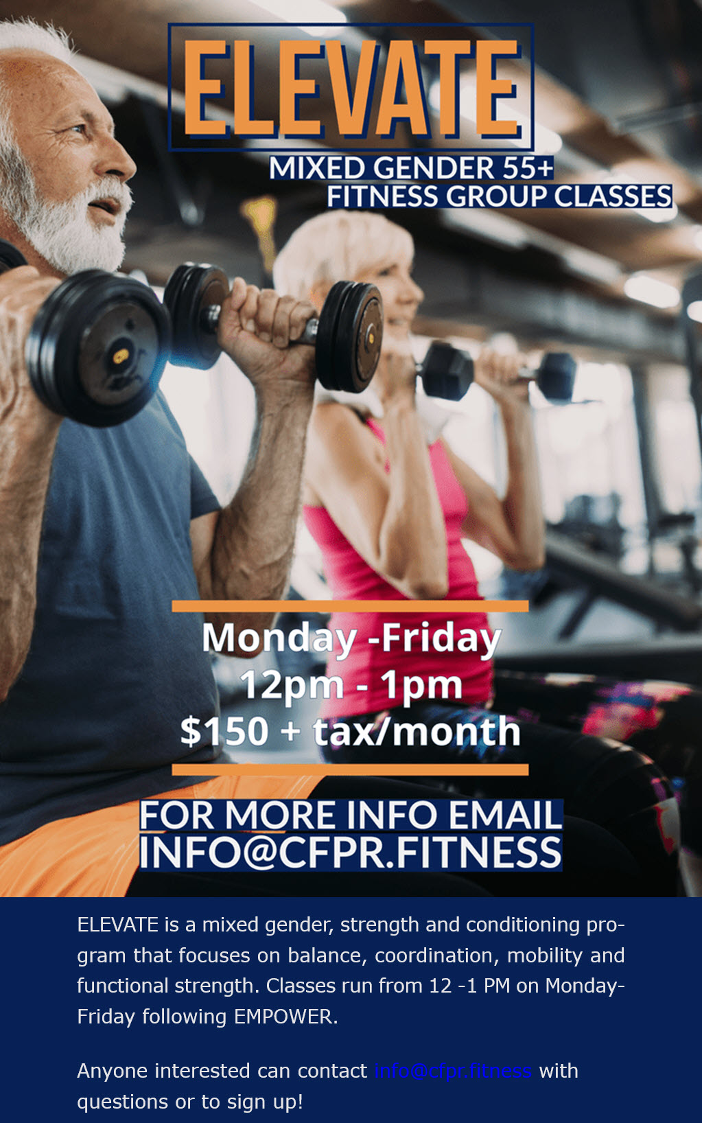 CFPR gym Elevate program for seniors