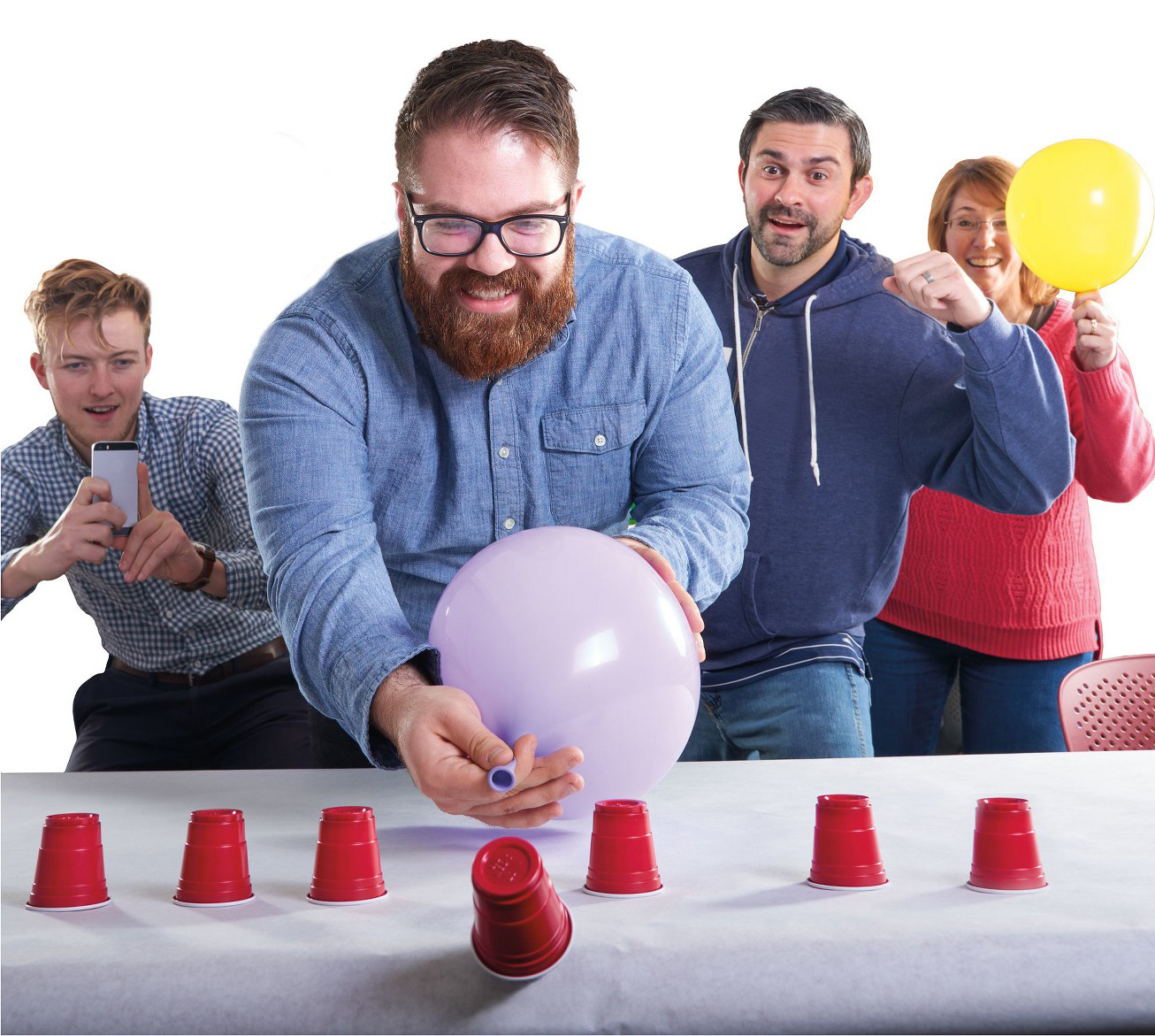 cup blowing with balloon cup blowing with balloon