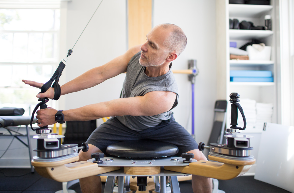 Gyrotonic Man Doing Spiral Gyrotonic Man Doing Spiral