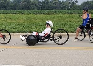 man on recumbent trike trail