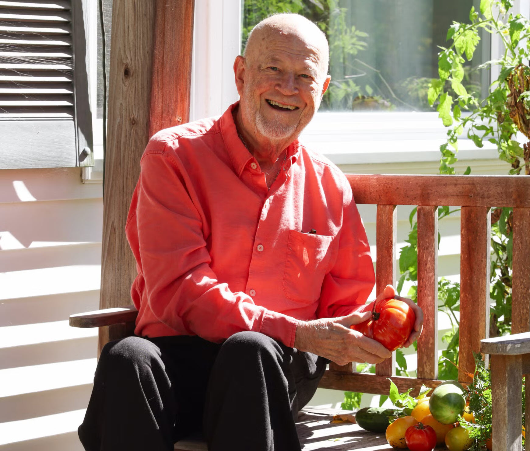 man with vegetables